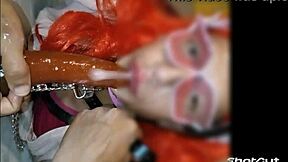 sissy mariona itzel lunatica sucks big dildos in personal blowjob