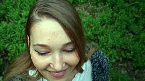 sexy nymphomaniac says, 'cum on my face in forest'