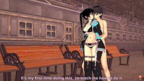 fiery servicing with a hot stream as cosplayer takes control