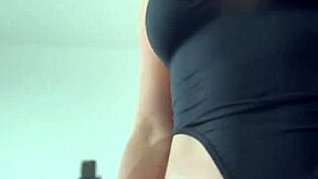 hot tanned babe gets cowgirl fuck and squirting with big tits close up 😍