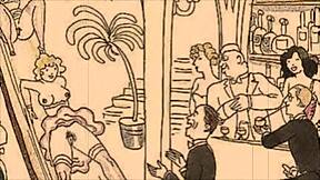 Vintage Erotic Illustration with Retro Sensual Charm