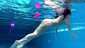 hot russian jessica lincoln bathing in the pool