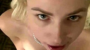 Britt Blair, newcomer, gives a blowjob and gets a facial