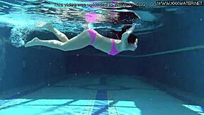 hot russian jessica lincoln bathing in the pool