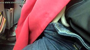 Public airplane blowjob with a hot brunette, so risky! 😳