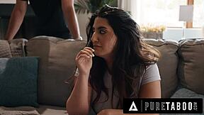 The pervert says, 'I'll save your reputation if you let me fuck your face roughly.'