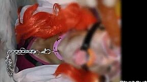 sissy mariona itzel lunatica sucks big dildos in personal blowjob