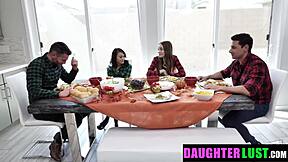 Part 2 of best friends' stepdads teaming up for a wild dinner orgy with daughters - Daughterlust