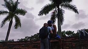 Damn! Found a guy smoking in the forest and gave him my ass!