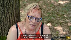 I love watching Diana, the kinky mature giantess, in pet play outdoors with strangers