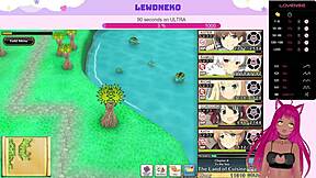 vtuber lewdneko plays evenicle with huge tits in lewd game