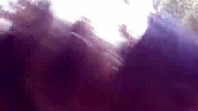 Petite Latina sucks and swallows big cock by river