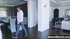 Petite Ebony Teen 18+ Bent Over And Slammed Hard In The Kitchen During Doggystyle And Cowgirl Fucking.