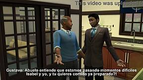 My grandfather fucks my girlfriend in cartoon style with missionary and cowgirl riding