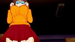 Velma Dinkley gets to the bottom of a mystery and shows off her big cans and tight pussy