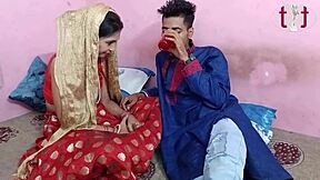 First Night Suhag Raat with Horny Amateur Wife