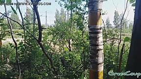 Quick blowjob hidden in the woods right behind the parking lot.