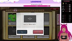 vtuber lewdneko plays evenicle with huge tits in lewd game