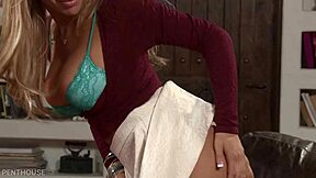 Penthouse Pet Tasha Reign's shaved pussy rides dick as nympho girlfriend.