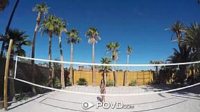 Wow, backyard badminton massage turns into anal fuck with anissa kate!