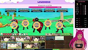 vtuber lewdneko plays evenicle with huge tits in lewd game