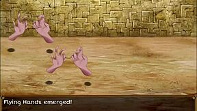 Horny client grabs waitress's big tits!