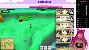 vtuber lewdneko plays evenicle with huge tits in lewd game