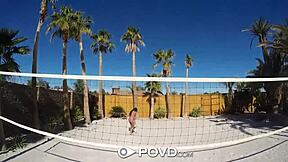 Wow, backyard badminton massage turns into anal fuck with anissa kate!