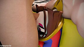 POOR POMNI WAS FUCKED IN TWO HOLES AND CUM ON HER, ENDURING THE 3D ORDEAL