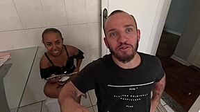 Behind scenes debauchery with Aninha and Pitoco at Mattos Movies.