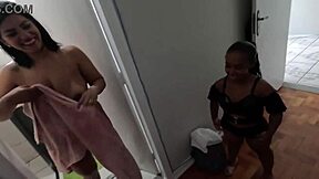 Behind scenes debauchery with Aninha and Pitoco at Mattos Movies.