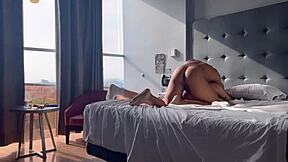 Gay fantasy unfolds in luxury hotel with beginner university student.