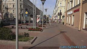 Casting babe gets pussy fucked doggystyle