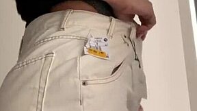 Wife Changes Clothes In Store Fitting Room