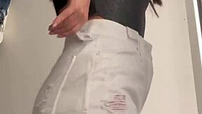 Wife Changes Clothes In Store Fitting Room