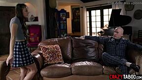 Stepfather spanks stepdaughter before stretching her with anal play