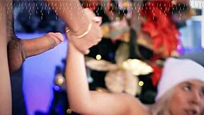 Horny Blonde Sucks Boyfriend's Cock and Gives Footjob!