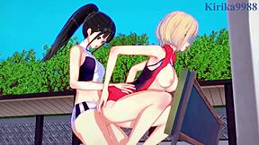 Chisato Nishikigi and Takina Inoue in Wild Futanari Hentai Sex