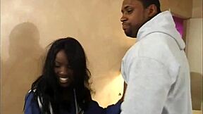 Ebony Cheerleaders Explore Anal Threesome with Big Cock in Doggy and Cowgirl