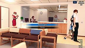 in the office, the naked whore gets exposed with monster cock during photo hunt gameplay