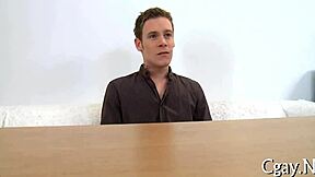 Gay men engaging in intense homosexual sex.