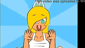 Animated video game girl in some hot toon action