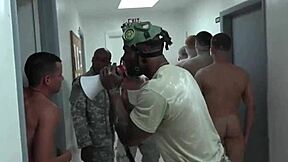 Detailed Scenes of Army Nude Men in Gay Hazing, Showering, and Intense Fucking