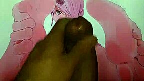 anime hentai feet getting cum tribute all over