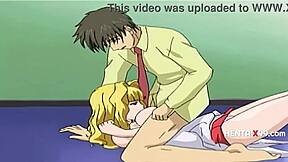 student gets creampie from teacher during career counselling hentai.