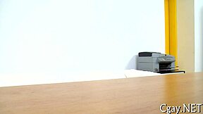 Gay men engaging in intense homosexual sex.