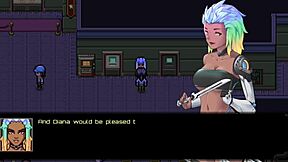 Curvy cuties in sexy outfits in hentai brothel game