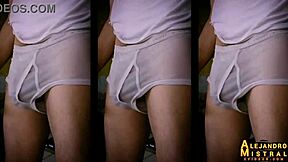 Gay Erection in White Underwear