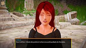 A walkthrough of the erotic game with a red-haired protagonist and small bosom