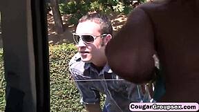 Cougars Demand Cunt Fucking From Young Stud In Group Four-Way